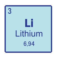 Lithium Chemical Element symbol Vector Image Illustration Isolated on White Background