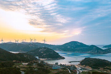 Pingtan Island, Fuzhou City, Fujian Province-fishing port pier from aerial photography perspective