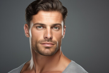 Close-up view of man wearing shirt. This image can be used to showcase fashion, style, or professional attire.