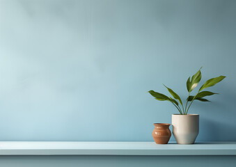 Fondo de pared minimalista con una planta
