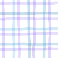 Blue Purple Plaid Hand Drawn Background