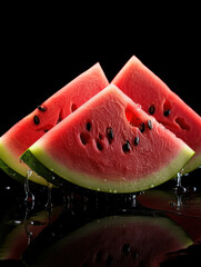 Watermelon Studio Shot Isolated on Clear Background, Food Photography, Generative AI
