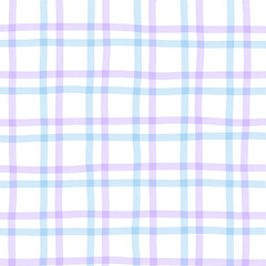 Blue Purple Plaid Hand Drawn Background