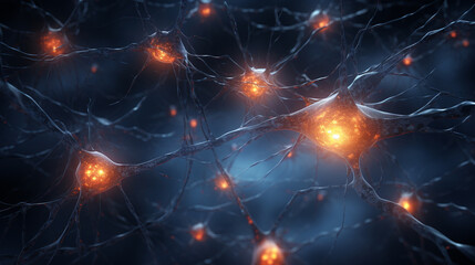 sieć neuronów w organizmie człowieka - obrazy, fototapety, plakaty