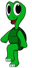 Cartoon of a funny turtle walking