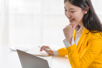 Female loan service providers asian people business professionals ensuring easy loan processes,...