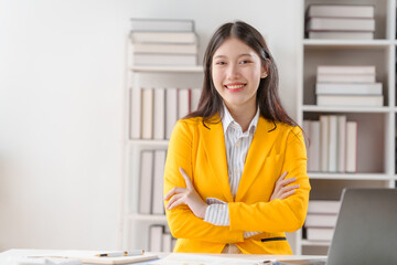 Female loan service providers asian people business professionals ensuring easy loan processes, working diligently, guiding clients through financial pathways, and mapping success.