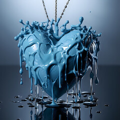 3d rendered illustration of a heart dripping