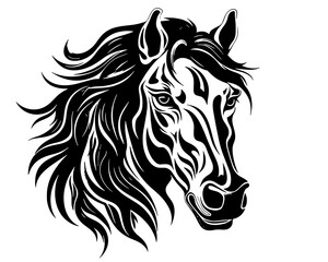 Obraz premium Horse Mustang Wild Tattoo Logo Print Stamp Mane Steed