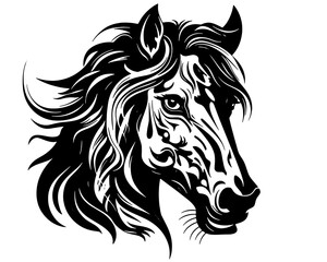 Horse Mustang Wild Tattoo Logo Print Stamp Mane Steed