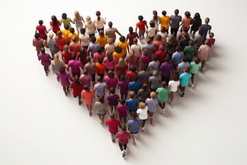 people running forming a heart