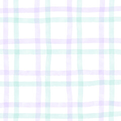 Green Purple Plaid Hand Drawn Background