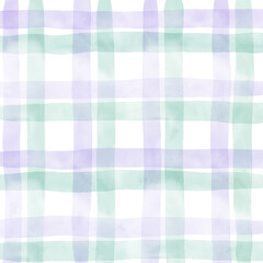 Green Purple Plaid Hand Drawn Background