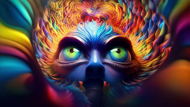 feather eye. Surreal psychedelic animation
