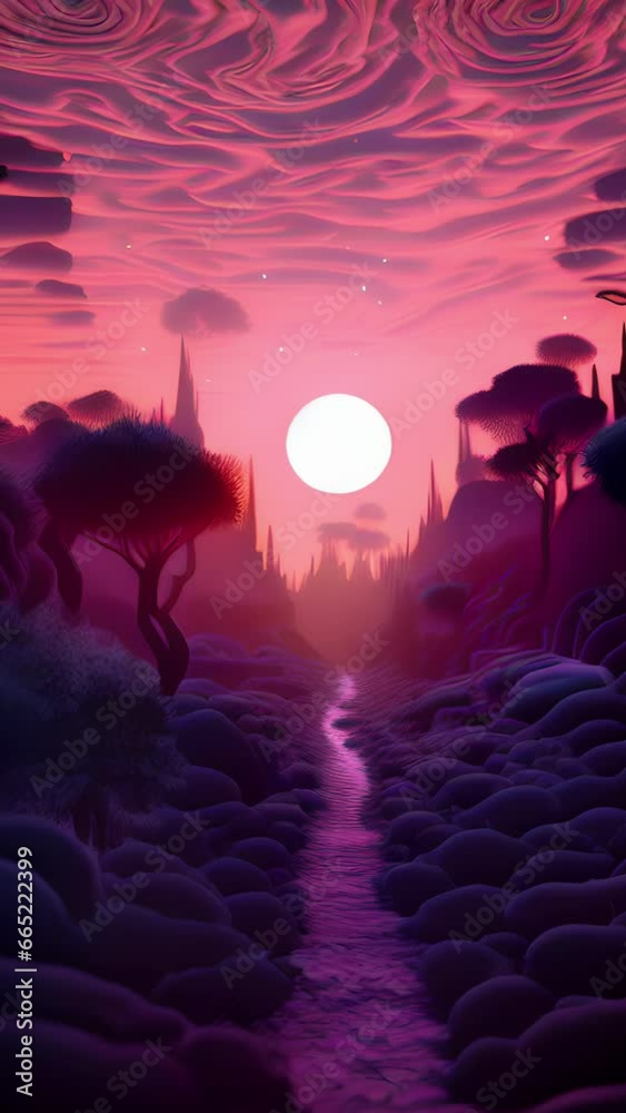 Wall mural immerse yourself in a virtual reality simulation where surreal landscapes constantly morph and chang