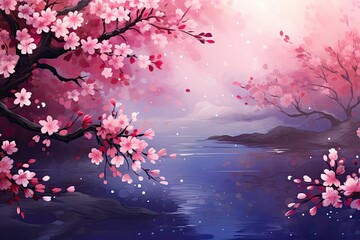 Background with blooming sakura
