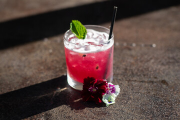 strawberry smoothie with mint