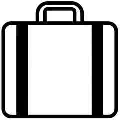 black suitcase isolated on white