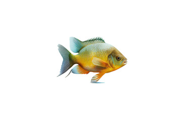 Close-up of a fish. Isolated on transparent background