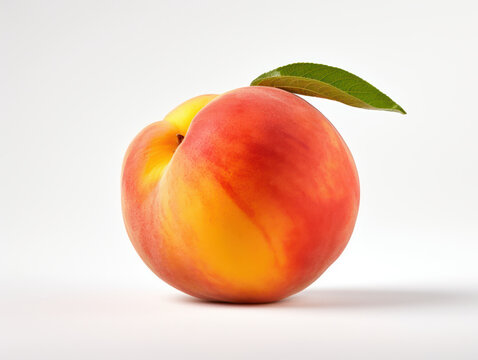 Peach Studio Shot Isolated on Clear Background, Food Photography, Generative AI