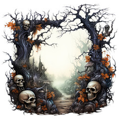 halloween background with a skull