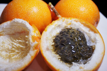 American fruit known as Granadilla (Passiflora ligularis).