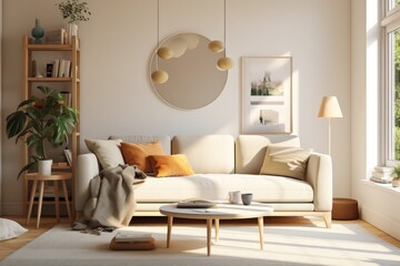 Modern family living room decoration renderings