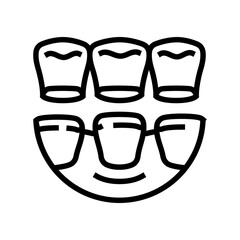 veneers dental procedure line icon vector. veneers dental procedure sign. isolated contour symbol black illustration