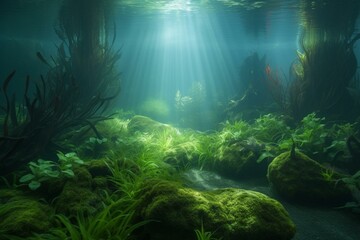 Fototapeta na wymiar underwater ecosystem. Generative AI