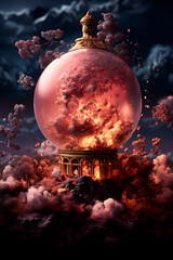 Mystical Energy Sphere on Pedestal - Enigmatic Illustration