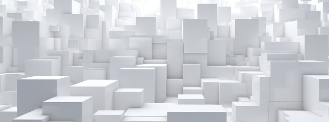 White abstract three-dimensional rectangular structure background material