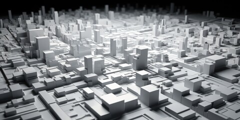 White rectangular large city model