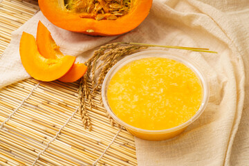 Special Chinese breakfast pumpkin porridge