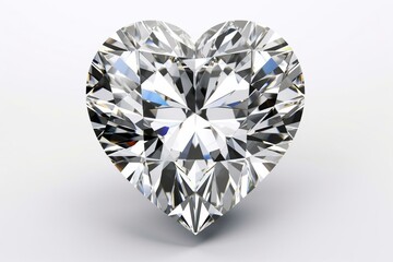 Perfect round diamond with precise hearts and arrows pattern on a white background. Generative AI