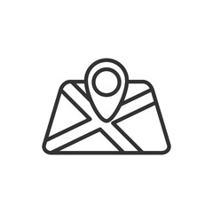 Map and pin line icon
