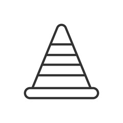 Road traffic cone line icon