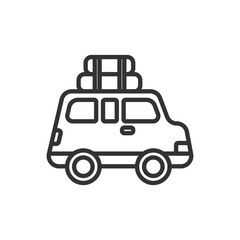 Vacation travel car line icon