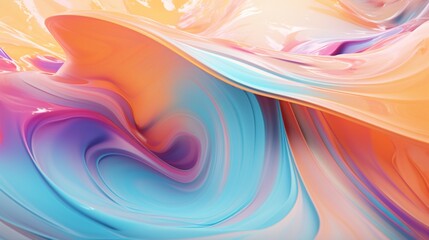 mesmerizing 3D abstract background with liquid-like textures and iridescent hues.