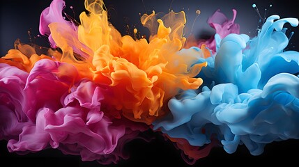 Fototapeta premium Abstract Background: Colorful Ink Splash