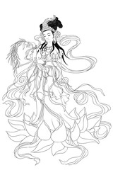 Avalokitesvara Bodhisattva (Sketch illustrations)