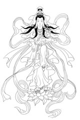Avalokitesvara Bodhisattva (Sketch illustrations)