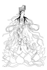Fototapeta na wymiar Avalokitesvara Bodhisattva (Sketch illustrations)
