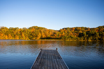 Dock on a fall evening.