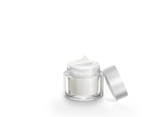 Cream jar packaging mockup PNG transparent