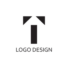 simple black letter t for logo design company