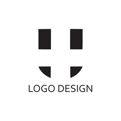 simple black letter u for logo design company