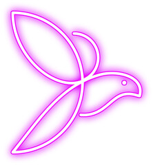 Neon Bird Isolated Vector
