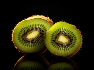 Kiwi Fruit Studio Shot Isolated on Clear Background, Food Photography, Generative AI