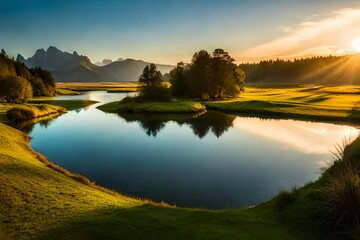 sunrise over the lake