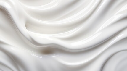 Fototapeta premium White cream texture for applying the face skin and body on background. white lotion for advertising Beauty skin care products. advertisement cream, milk, cheese, yogurt